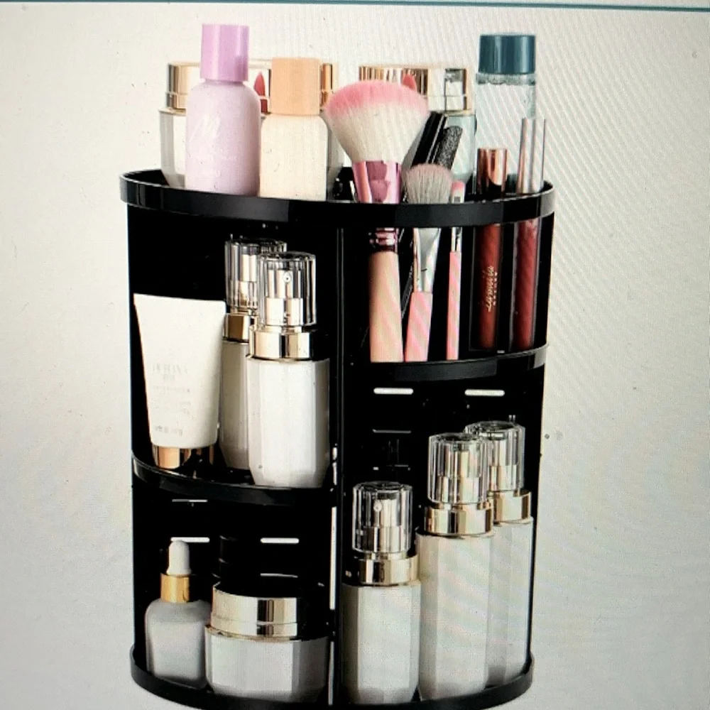Makeup Acrylic 360 Rotating Makeup Organizer,4 Tier Adjustable Shelf Height